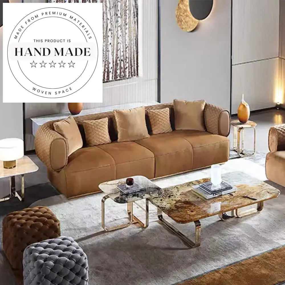 Luxurious Modern Italian Design Convertible Fabric Sectional Lounge Sofa