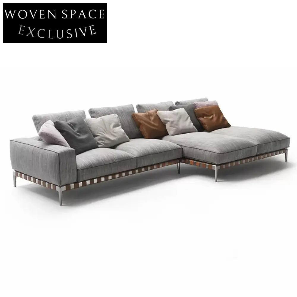 Luxurious Modern Italian L-Shape Fabric Sofa for Versatile Living Spaces