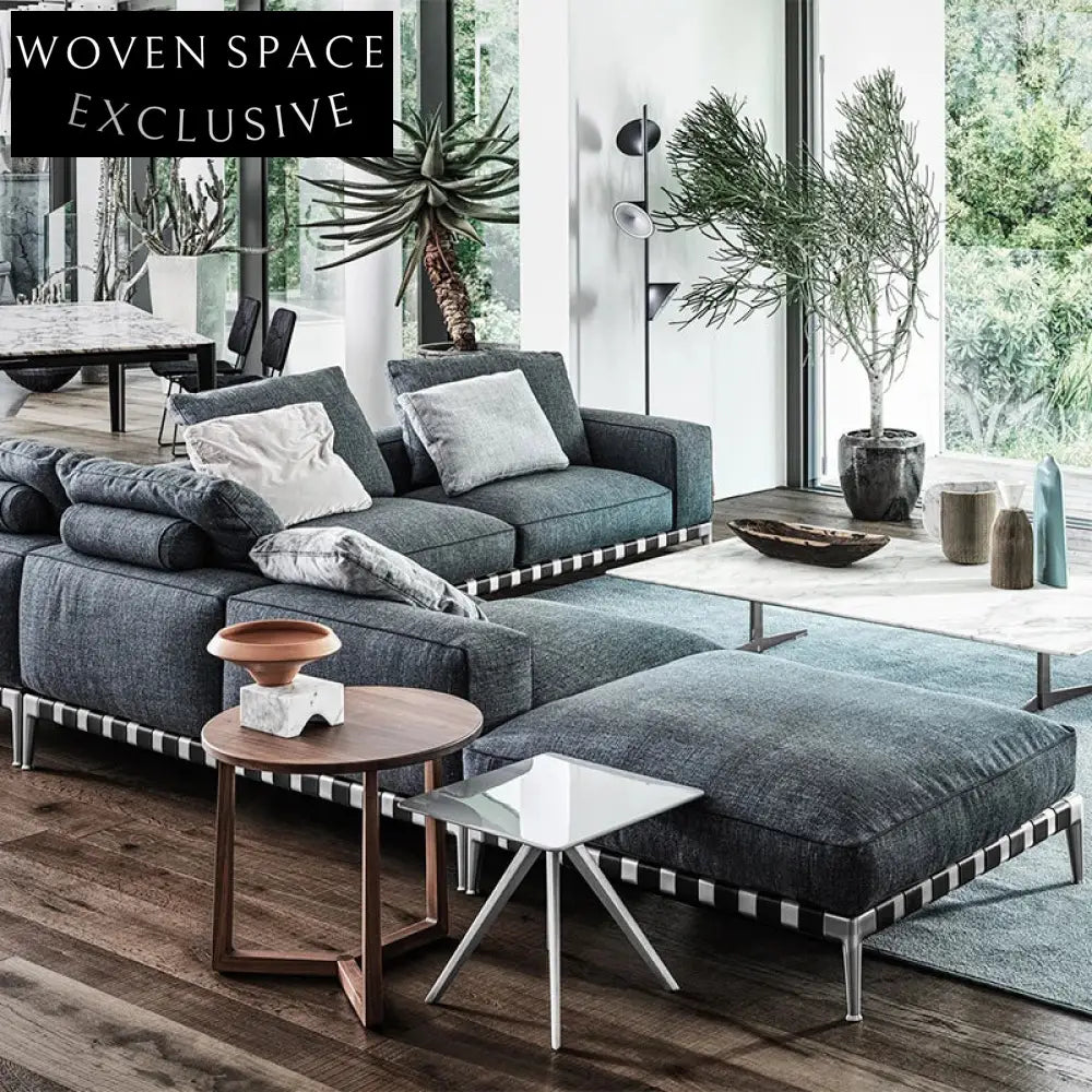 Luxurious Modern Italian L-Shape Fabric Sofa for Versatile Living Spaces