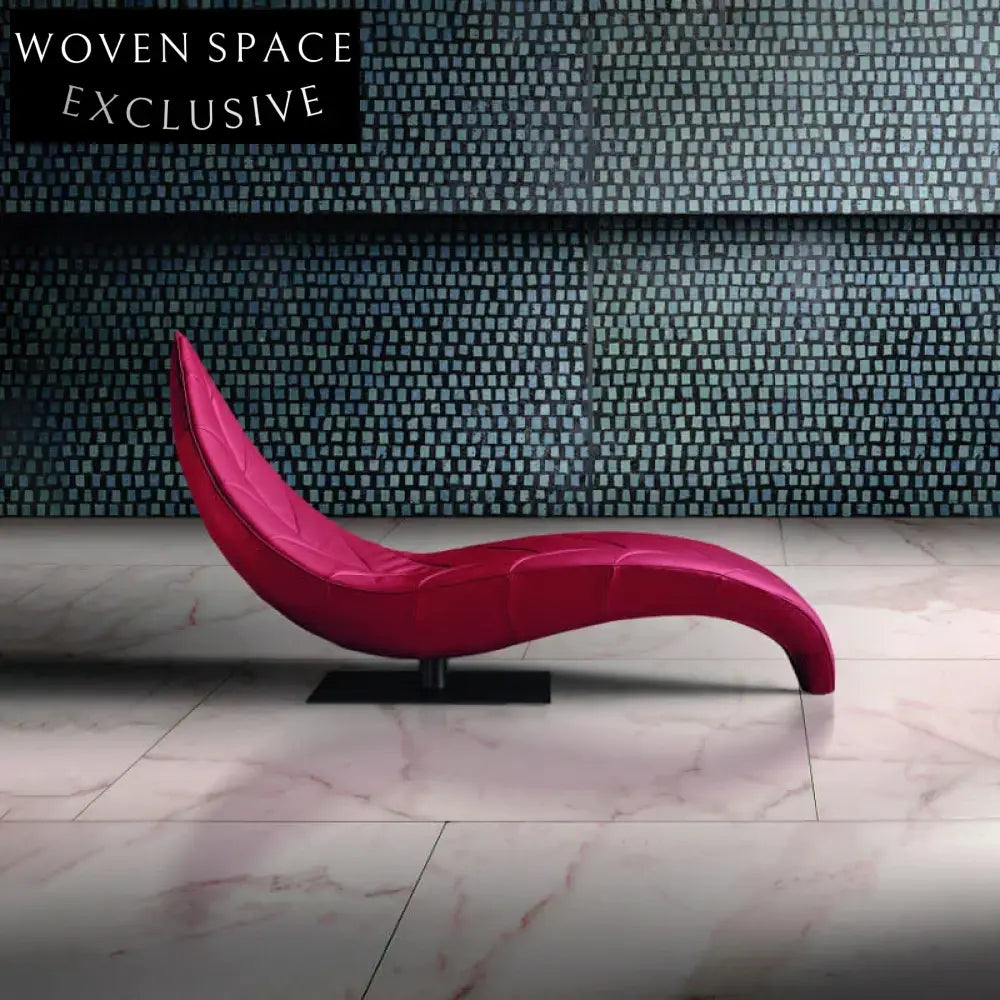 Luxurious Modern Italian Leather Leaf Chaise Lounge Day Bed Sofa