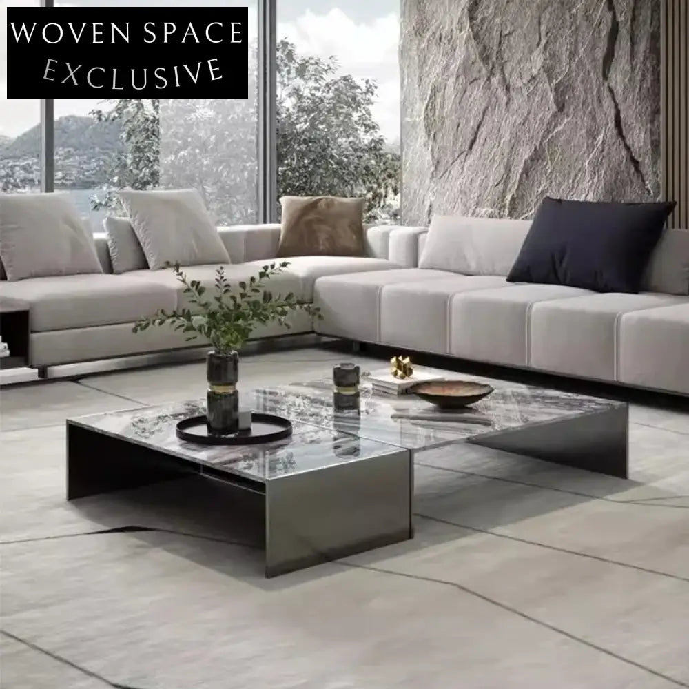 Luxurious Modern Italian Marble Top Living Room Coffee Table