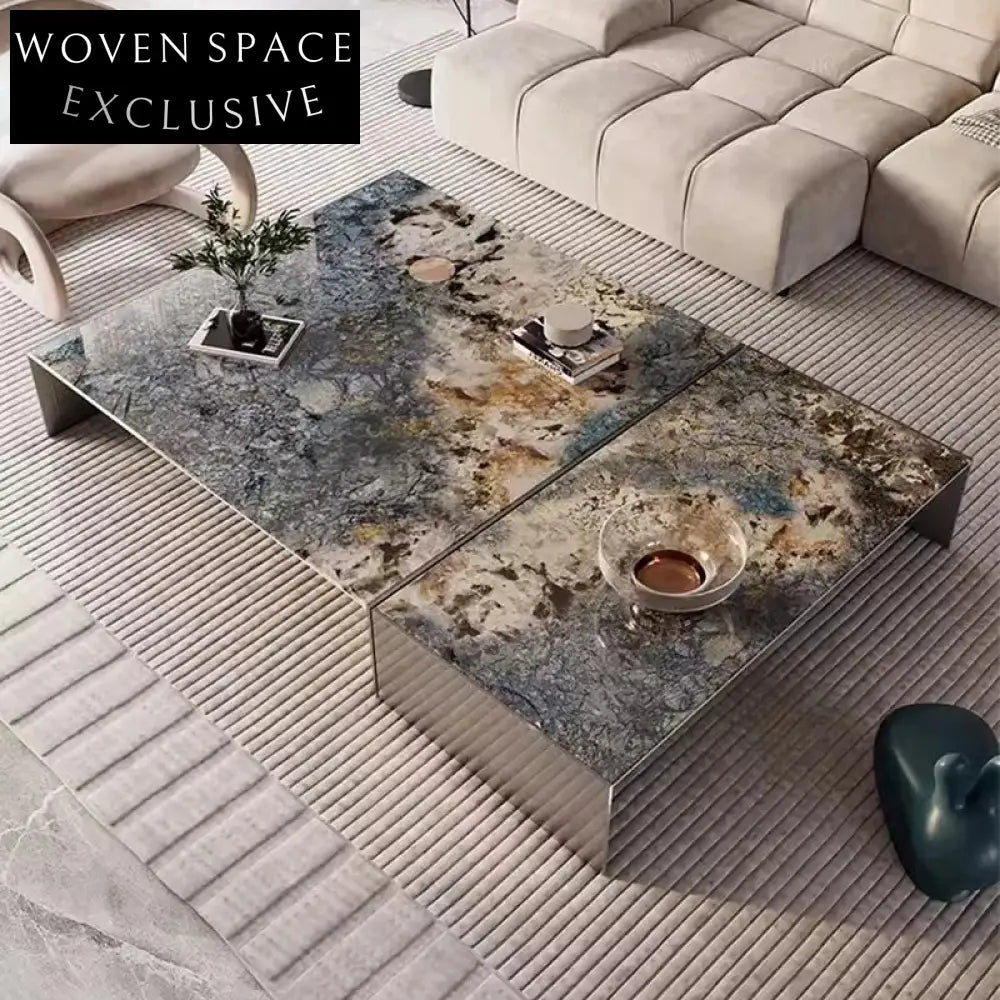 Luxurious Modern Italian Marble Top Living Room Coffee Table