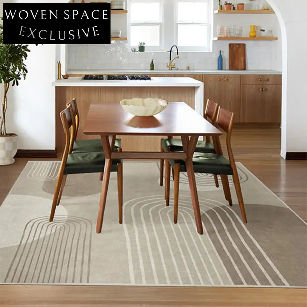 Luxurious Modern Italian Style Gray Custom Polyester Area Rug for Living Room