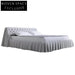 Luxurious Modern King Size Upholstered Bed with Microfiber Leather Frame