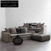 Luxurious Modern L-Shaped Modular Sofa with Ottoman and Feather Down Cushions