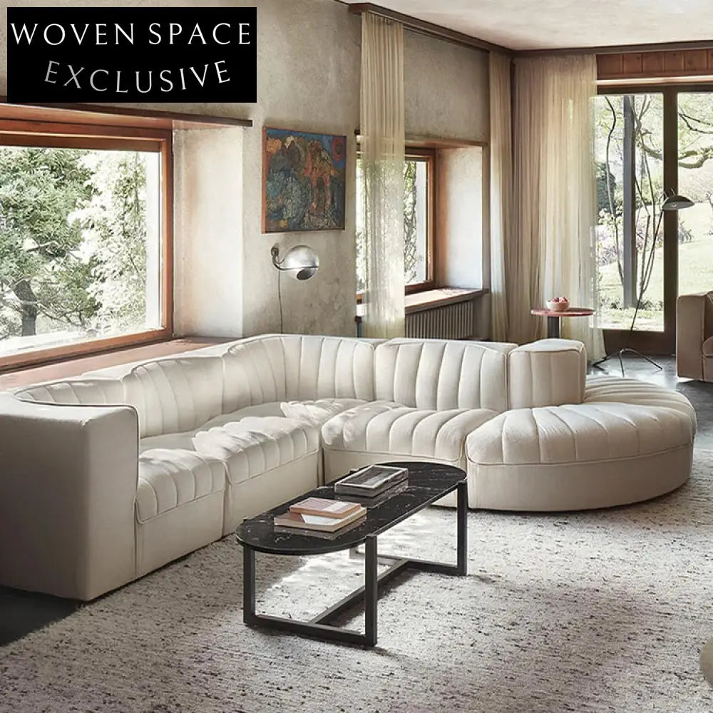 Luxurious Modern Lamb Wool Chesterfield Sectional Sofa for Living Room Furniture