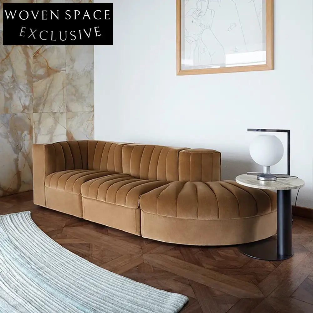 Luxurious Modern Lamb Wool Chesterfield Sectional Sofa for Living Room Furniture