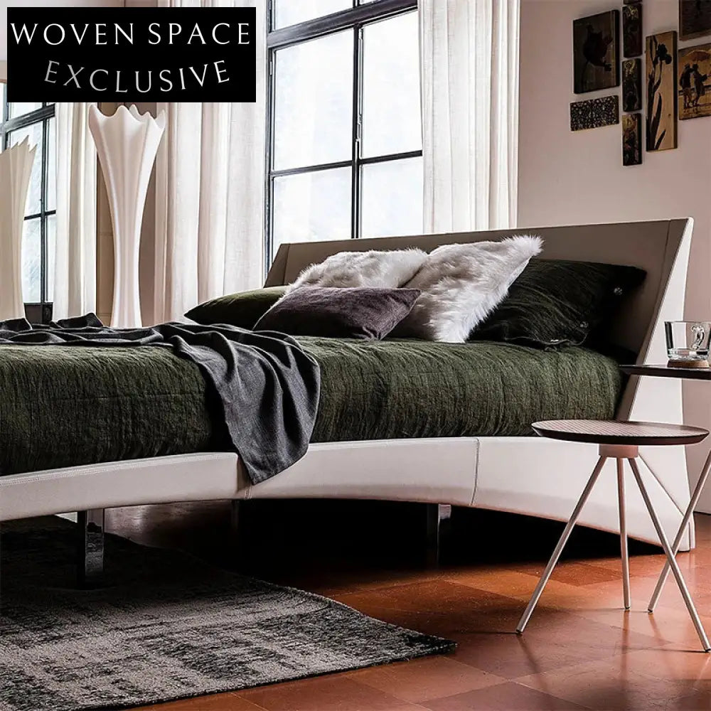 Luxurious Modern Leather Soft Bed Frame with Designer King Size Comfort