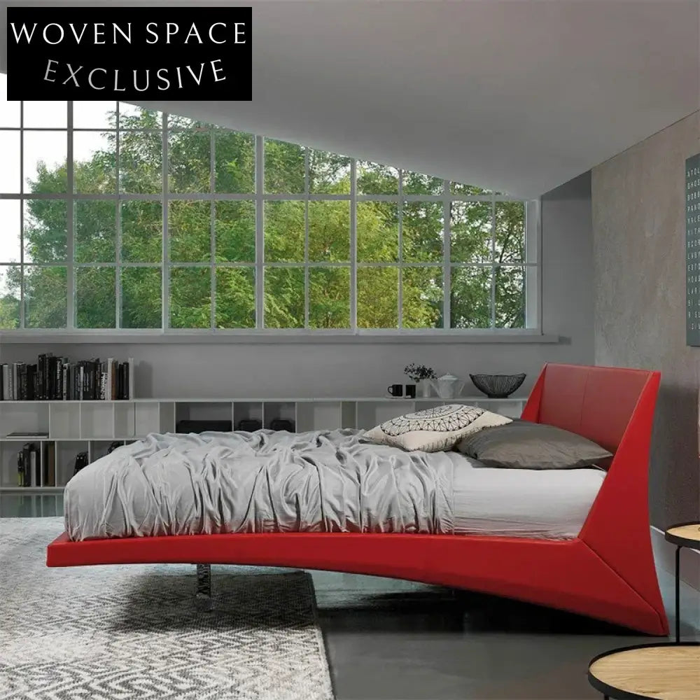 Luxurious Modern Leather Soft Bed Frame with Designer King Size Comfort