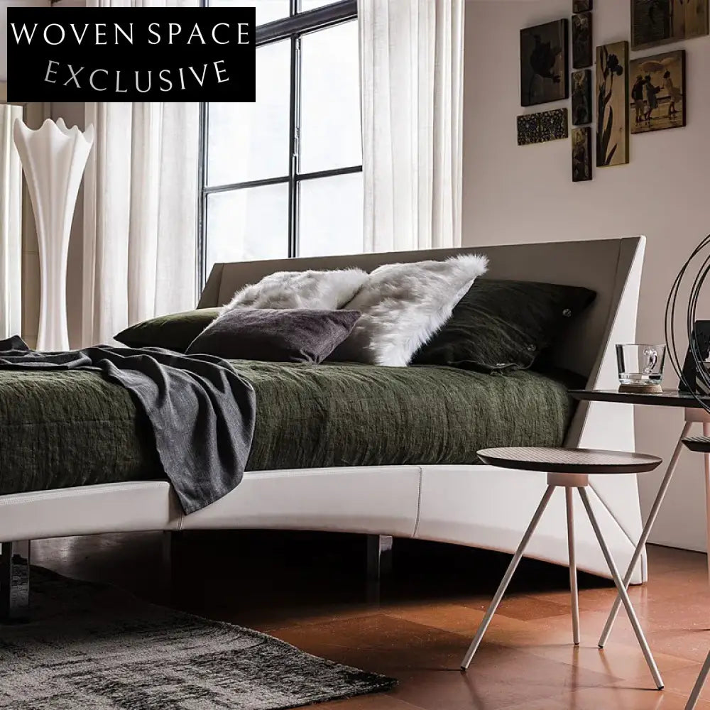 Luxurious Modern Leather Soft Bed Frame with Designer King Size Comfort