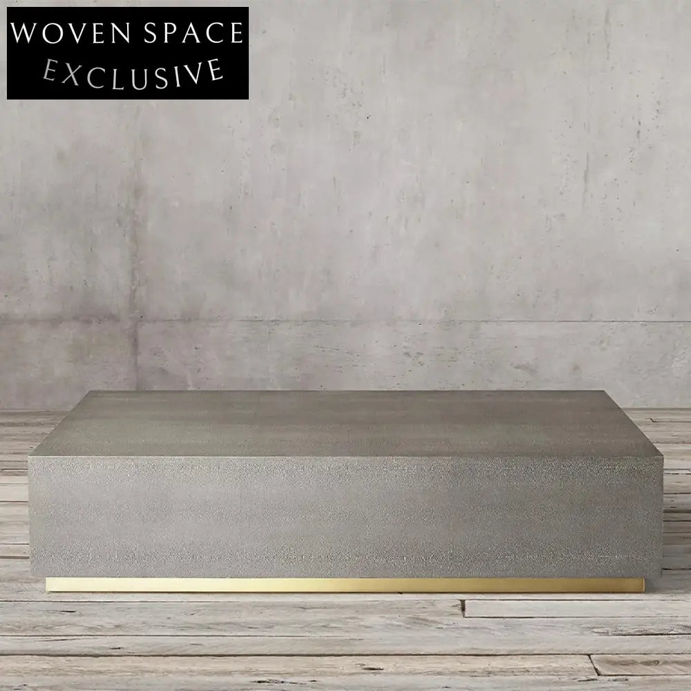 Luxurious Modern Leather Top Wood Frame Living Room Center Coffee Table