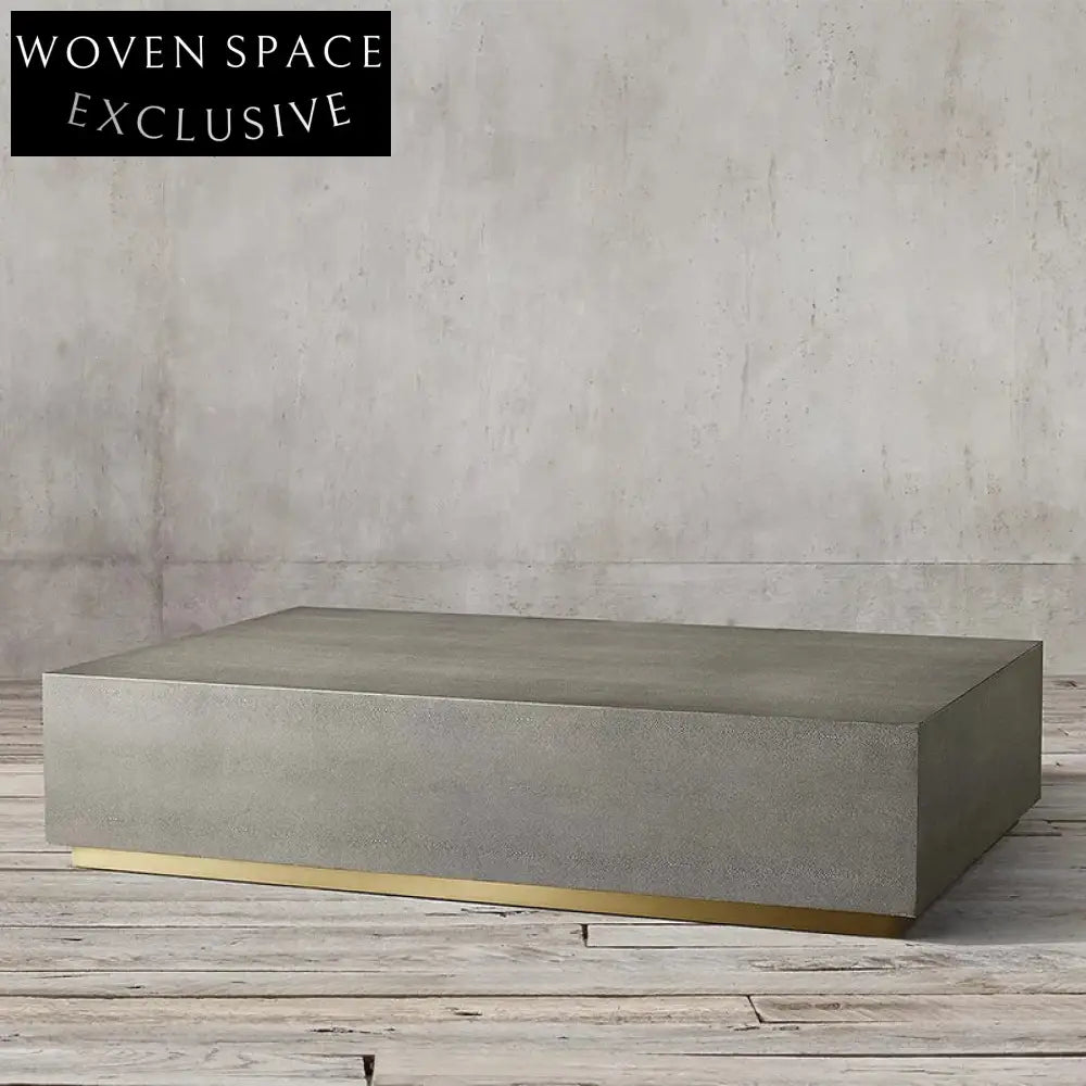 Luxurious Modern Leather Top Wood Frame Living Room Center Coffee Table