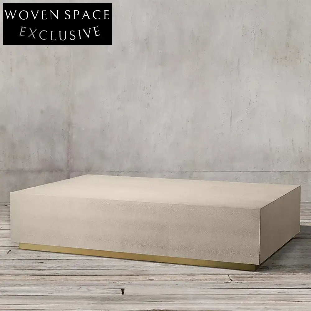 Luxurious Modern Leather Top Wood Frame Living Room Center Coffee Table