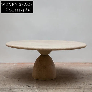 Luxurious Modern Natural Travertine Marble Top Round Living Room Coffee Table