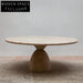 Luxurious Modern Natural Travertine Marble Top Round Living Room Coffee Table