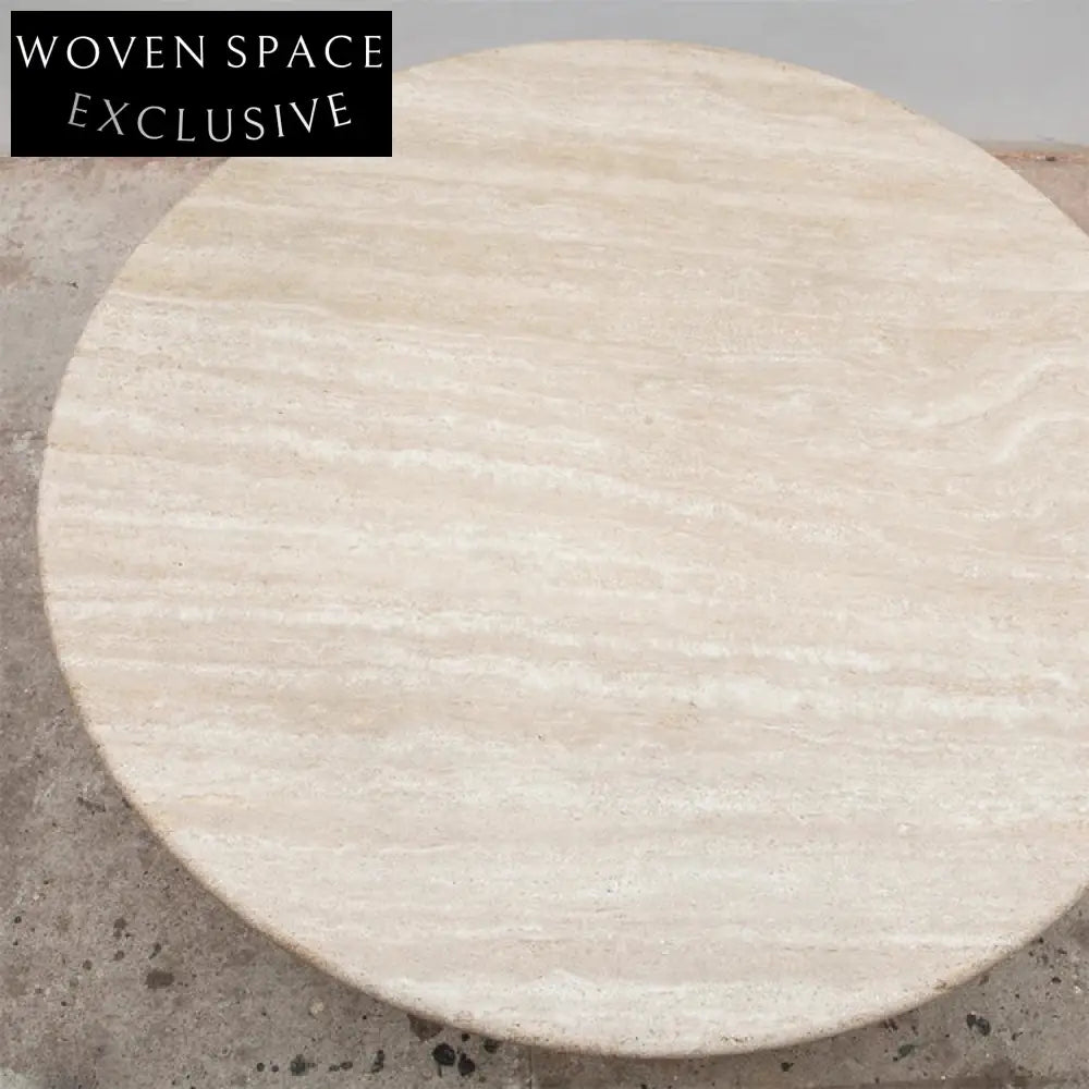 Luxurious Modern Natural Travertine Marble Top Round Living Room Coffee Table