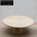 Luxurious Modern Natural Travertine Marble Top Round Living Room Coffee Table