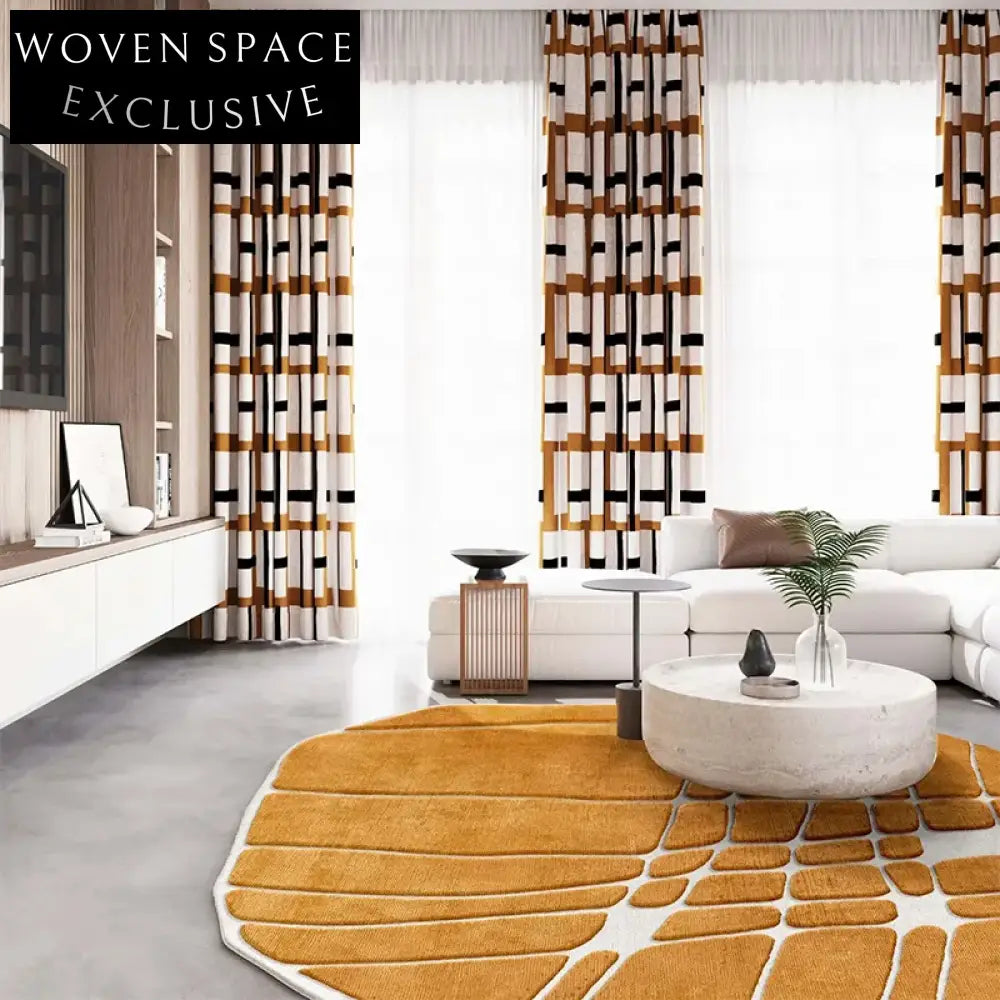 Luxurious Modern Retro Blue Handmade Polyester Solid Color Bedroom Area Rug