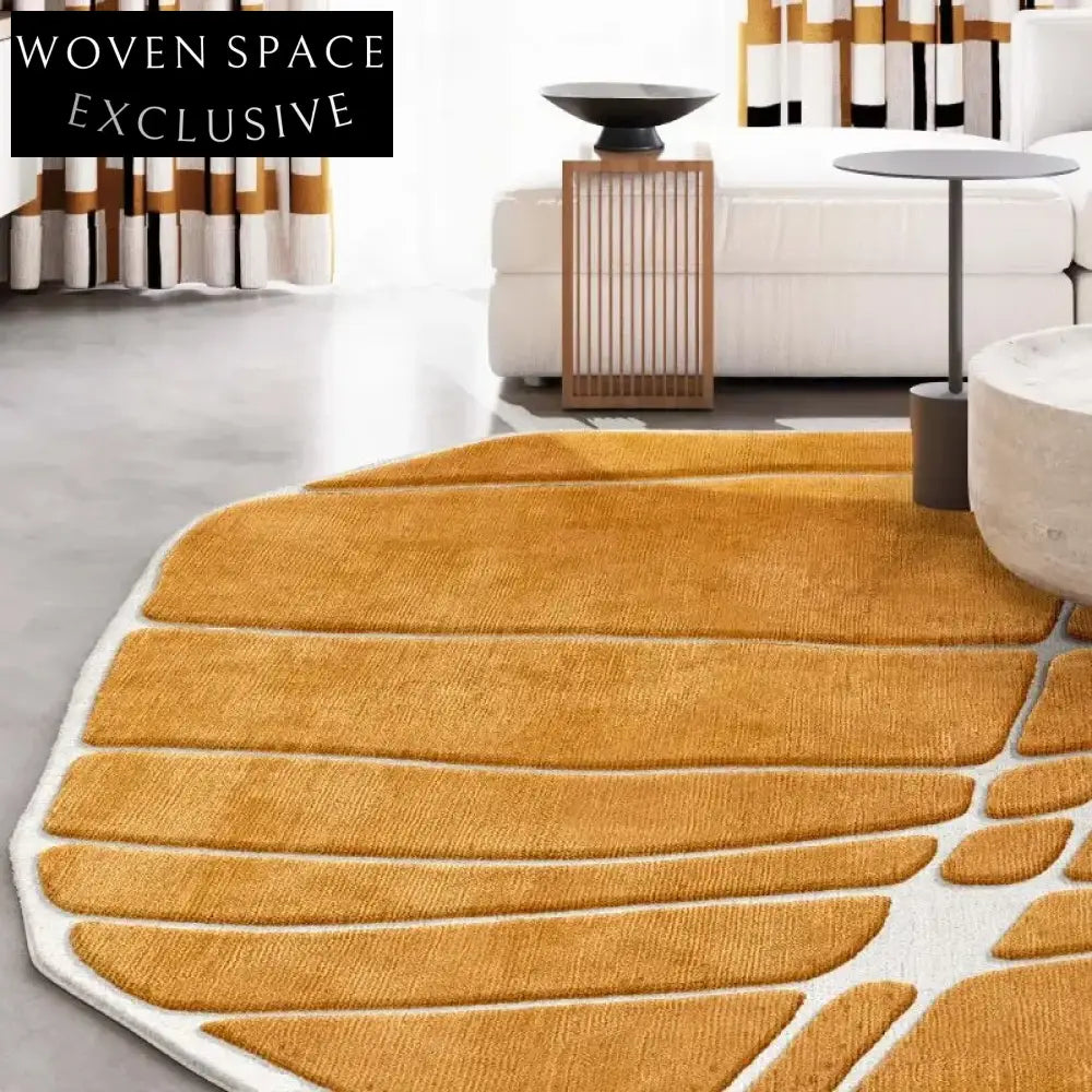 Luxurious Modern Retro Blue Handmade Polyester Solid Color Bedroom Area Rug