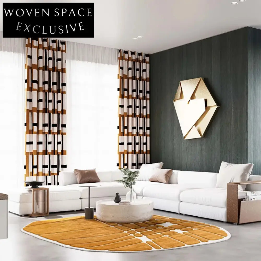 Luxurious Modern Retro Blue Handmade Polyester Solid Color Bedroom Area Rug