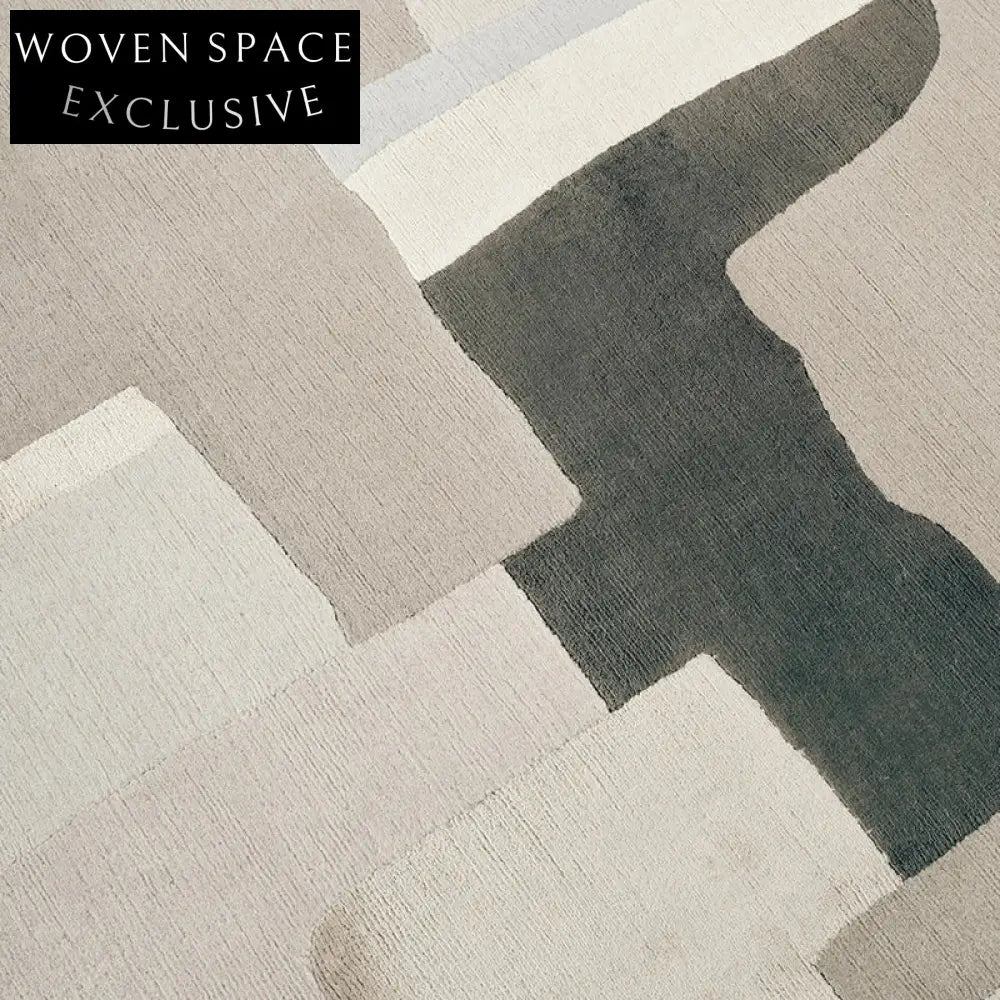 Luxurious Modern Retro French Handmade Polyester Area Rug - High-End Geometric Design