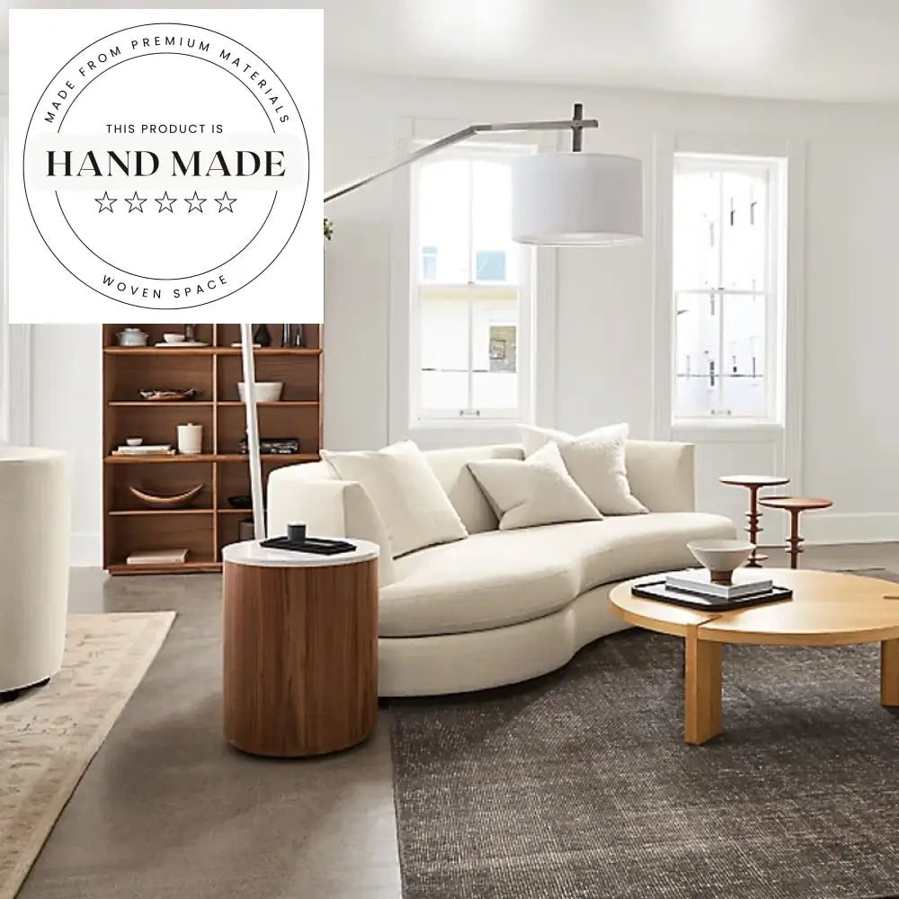 Luxurious Modern Solid Wood and Marble Top Side Table