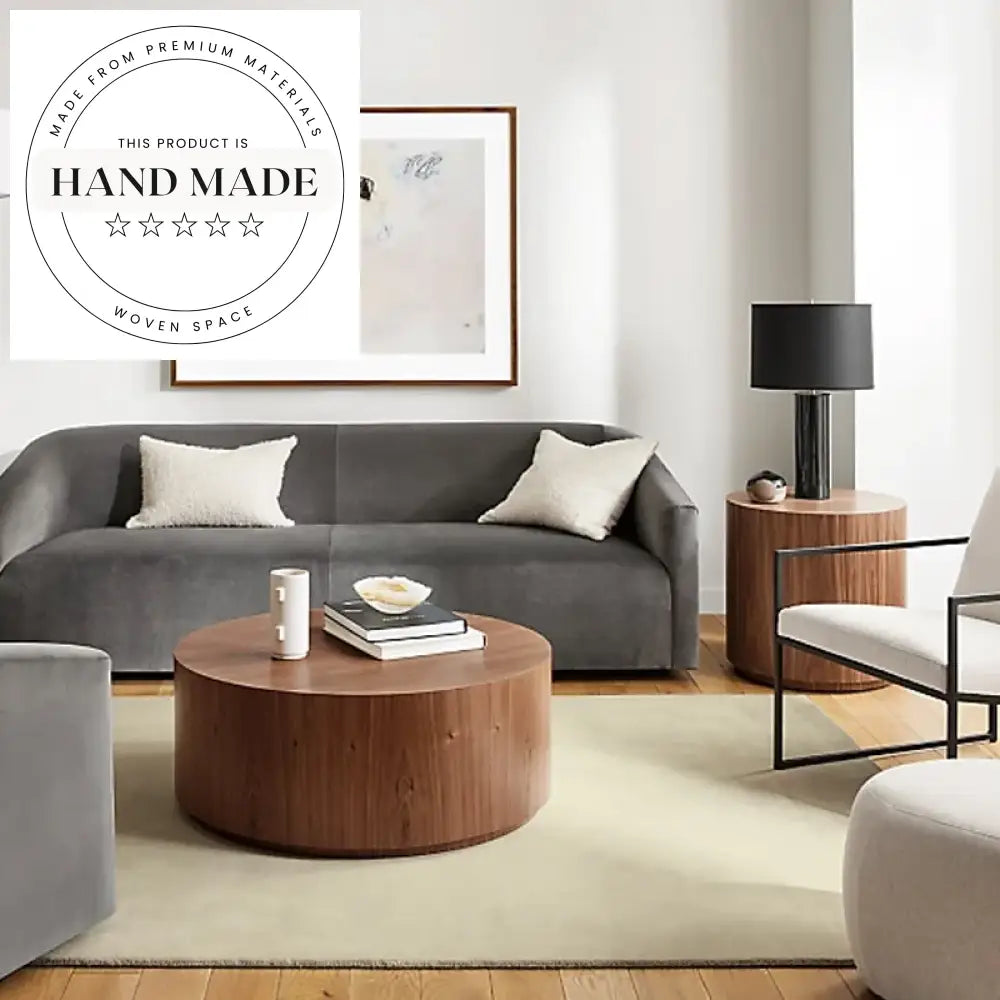 Luxurious Modern Solid Wood and Marble Top Side Table