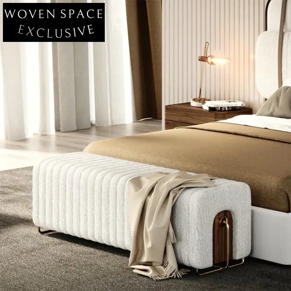 Luxurious Modern Velvet Sponge Toast Design Living Room Bedroom Ottoman Bench