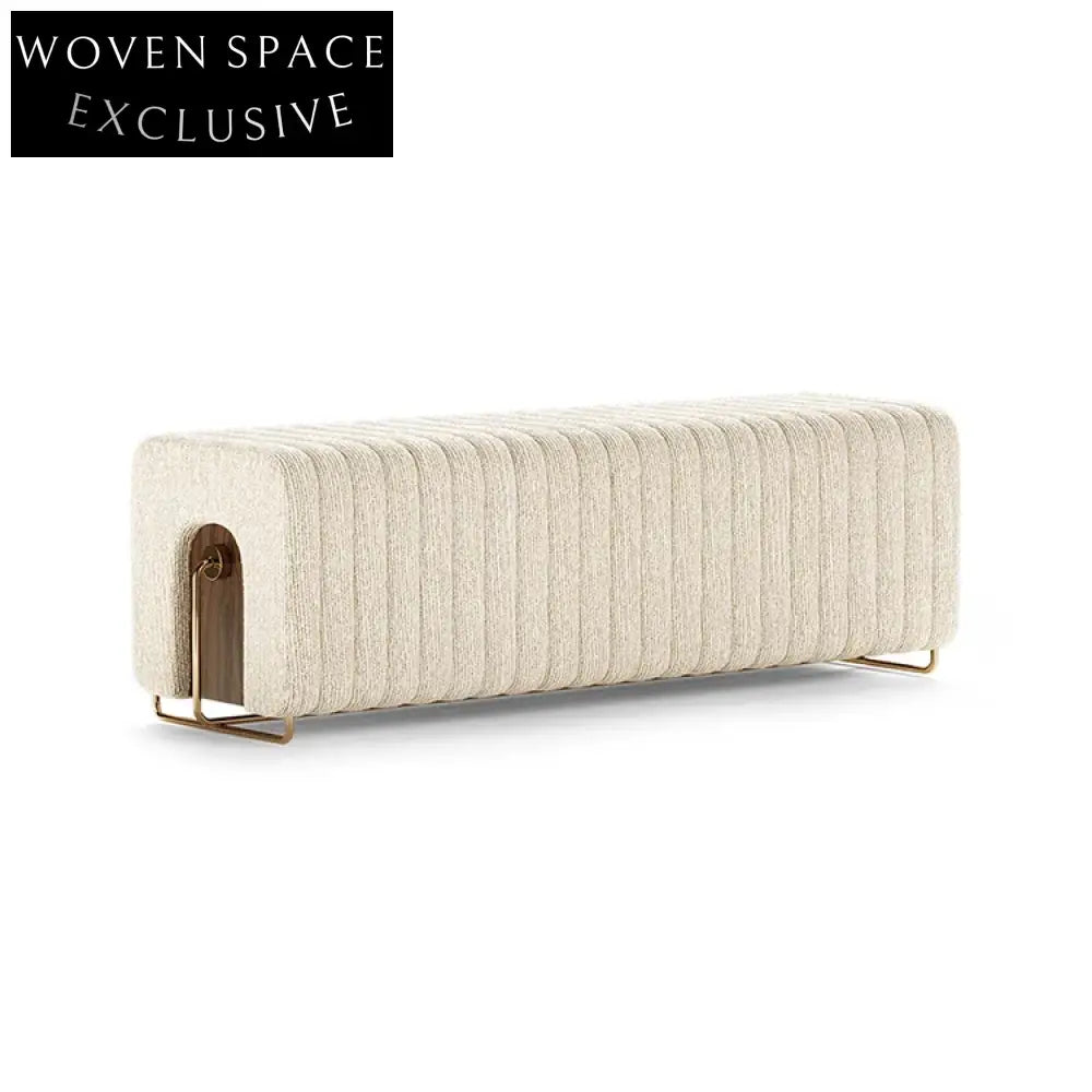 Luxurious Modern Velvet Sponge Toast Design Living Room Bedroom Ottoman Bench