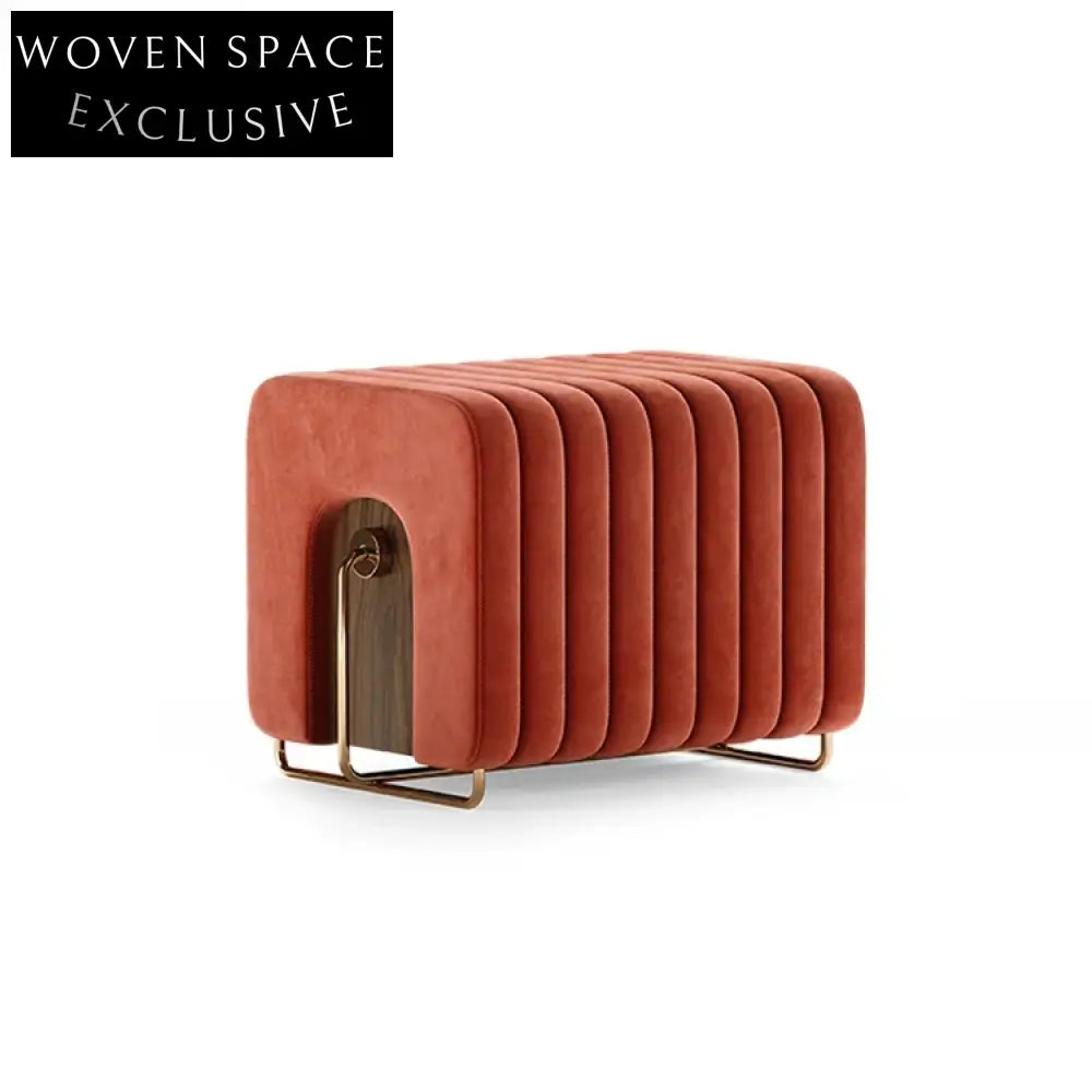 Luxurious Modern Velvet Sponge Toast Design Living Room Bedroom Ottoman Bench
