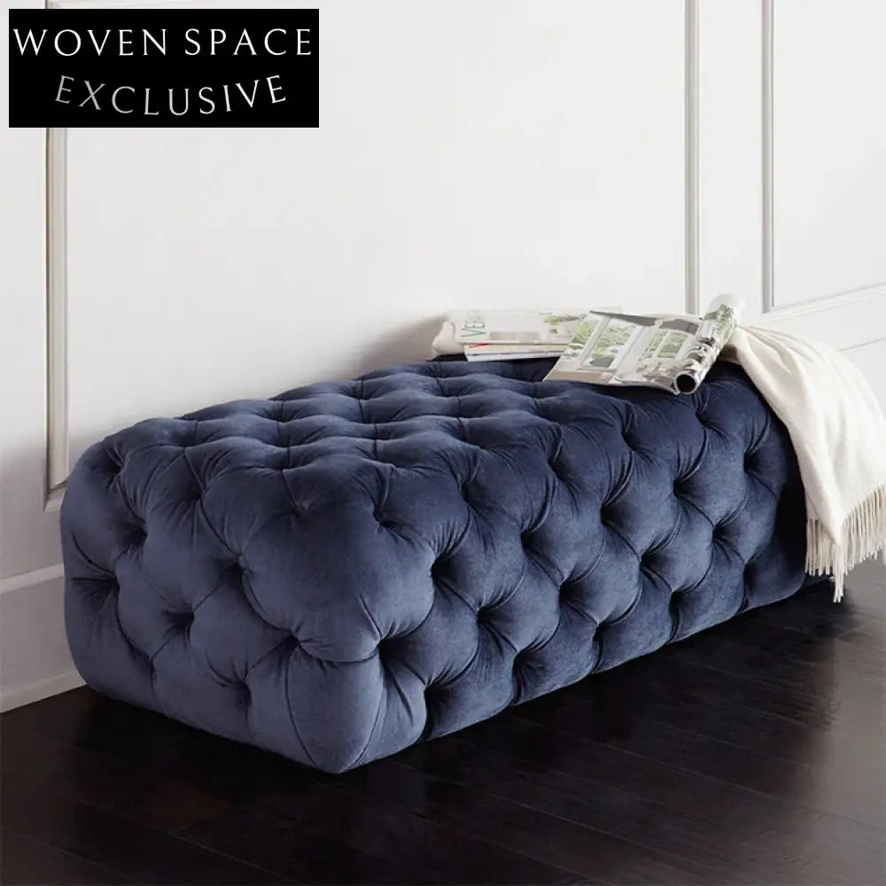 Luxurious Modern Velvet Tufted Storage Ottoman Bench for Bedroom Living Room