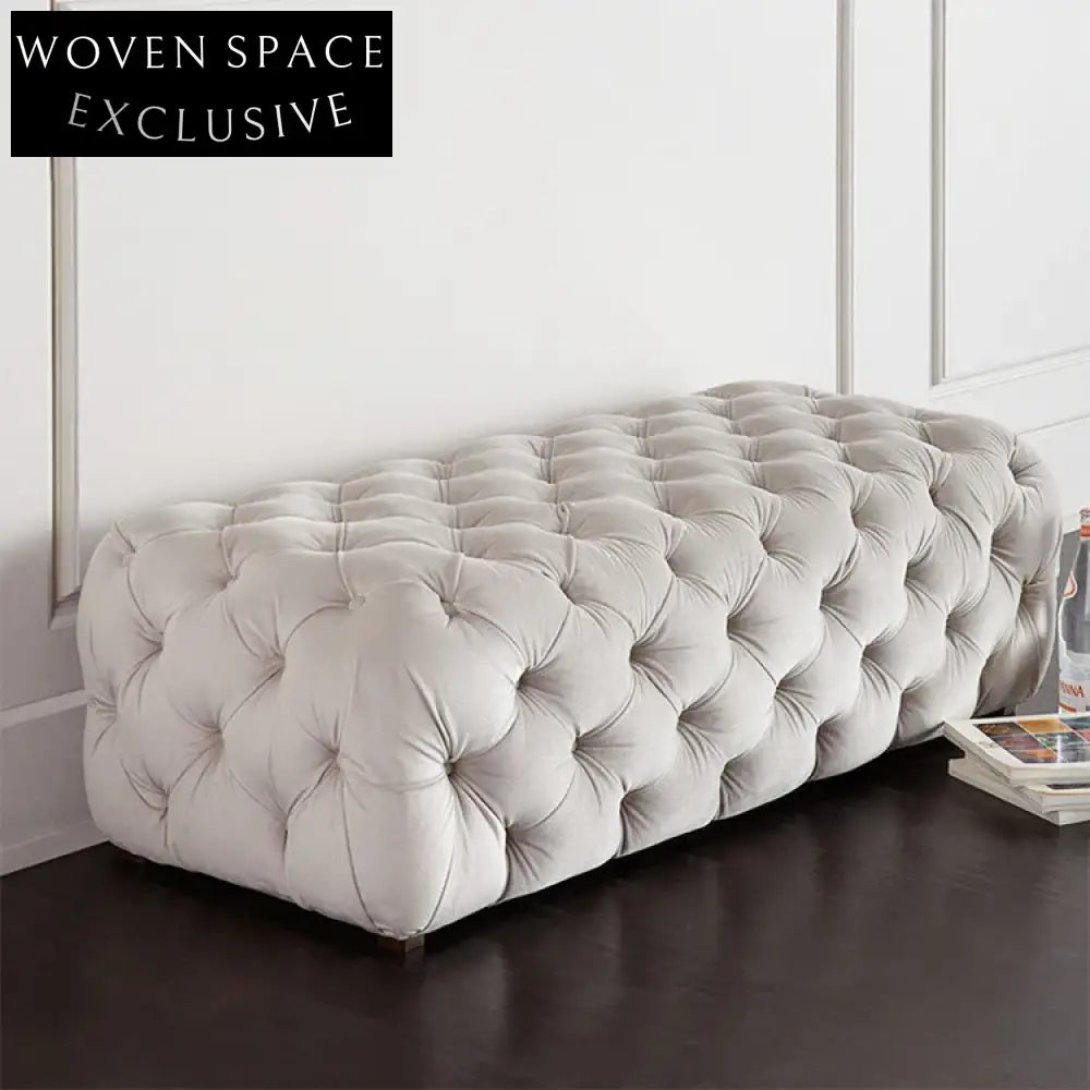 Luxurious Modern Velvet Tufted Storage Ottoman Bench for Bedroom Living Room