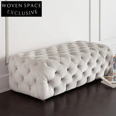 Luxurious Modern Velvet Tufted Storage Ottoman Bench for Bedroom Living Room