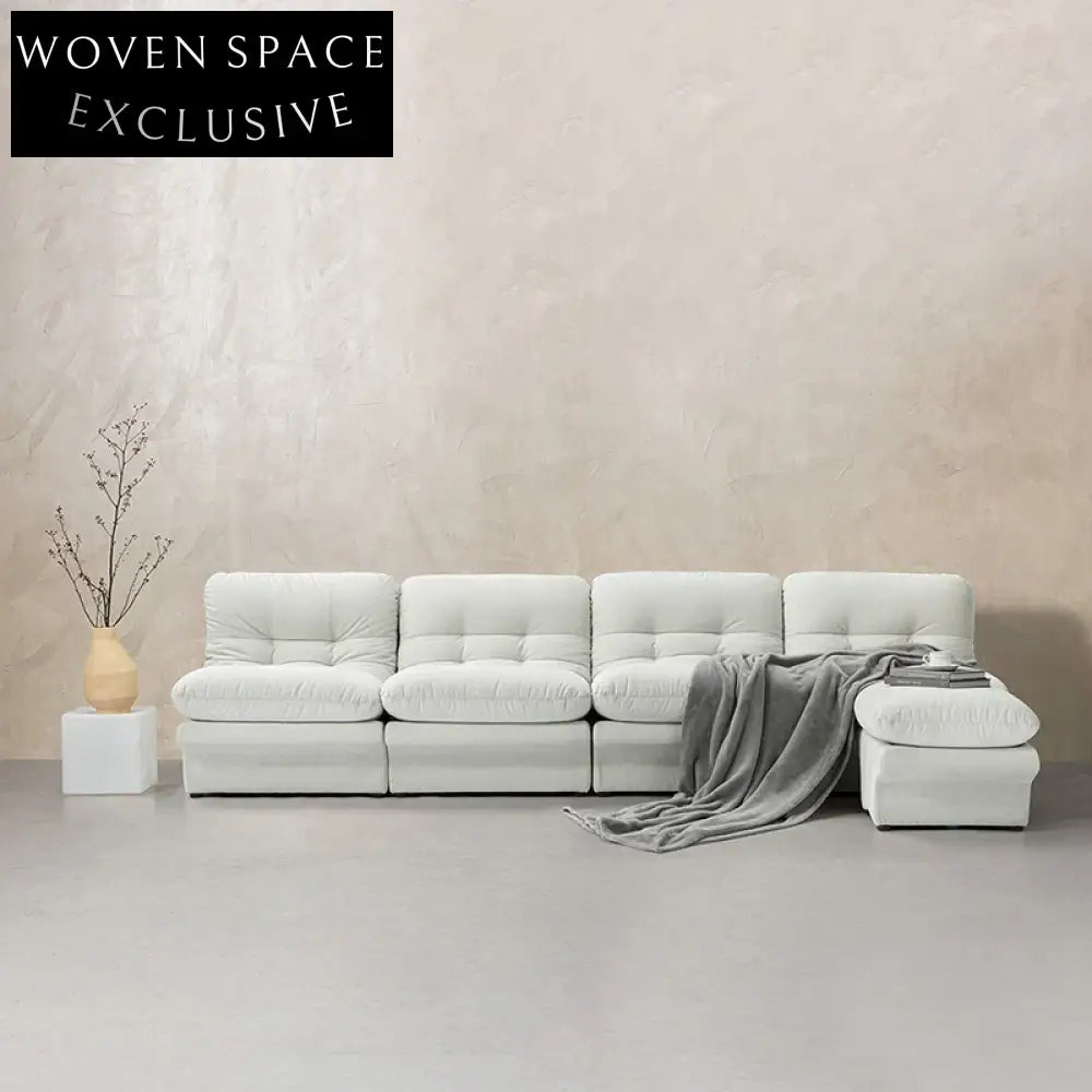Luxurious Modular Velvet Sectional Sofa Set – L-Shaped, Customizable, Plush Comfort