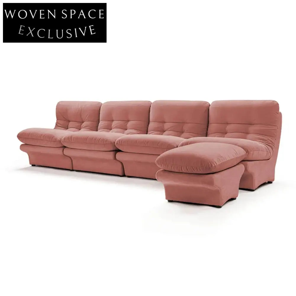 Luxurious Modular Velvet Sectional Sofa Set – L-Shaped, Customizable, Plush Comfort