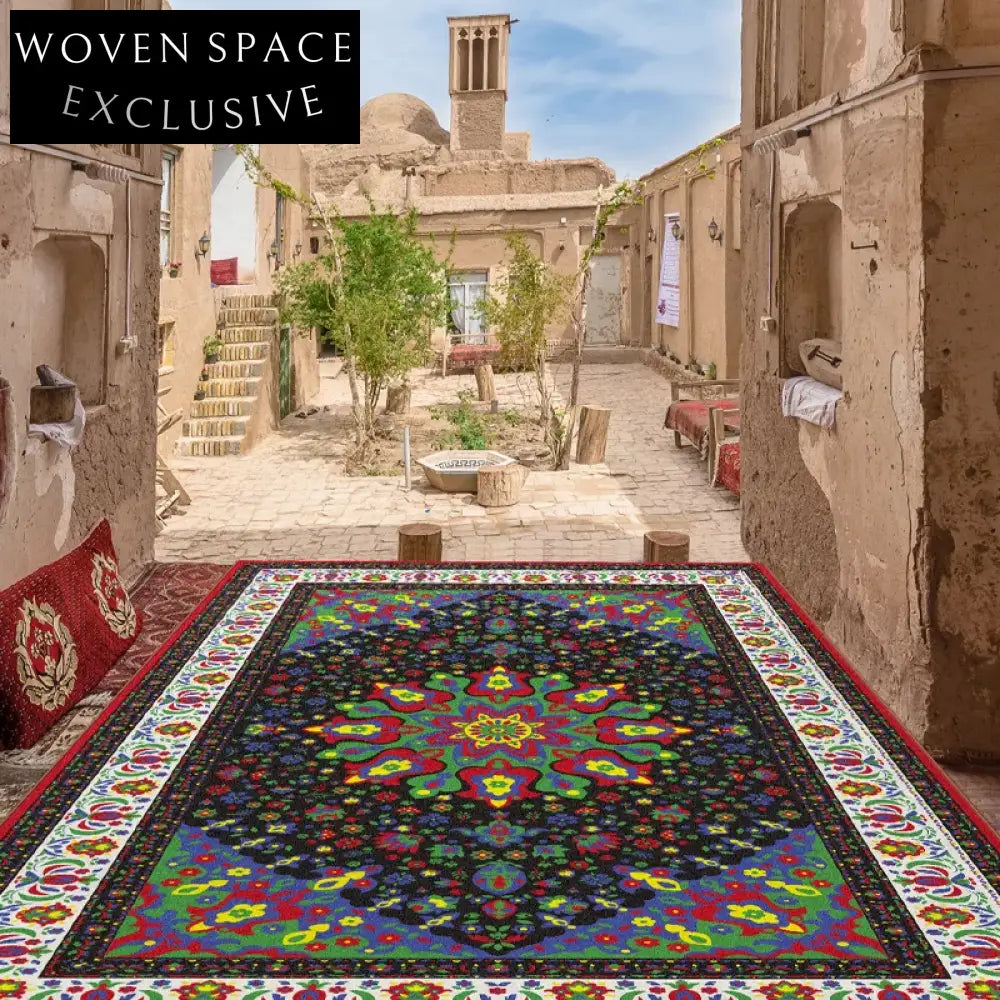 Luxurious Moroccan Tribal Abstract Polyester Durable Floor Rug for Modern Homes