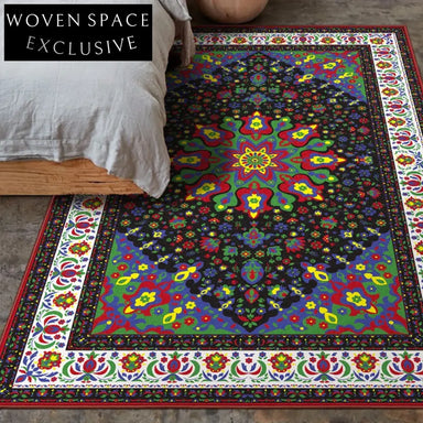 Luxurious Moroccan Tribal Abstract Polyester Durable Floor Rug for Modern Homes