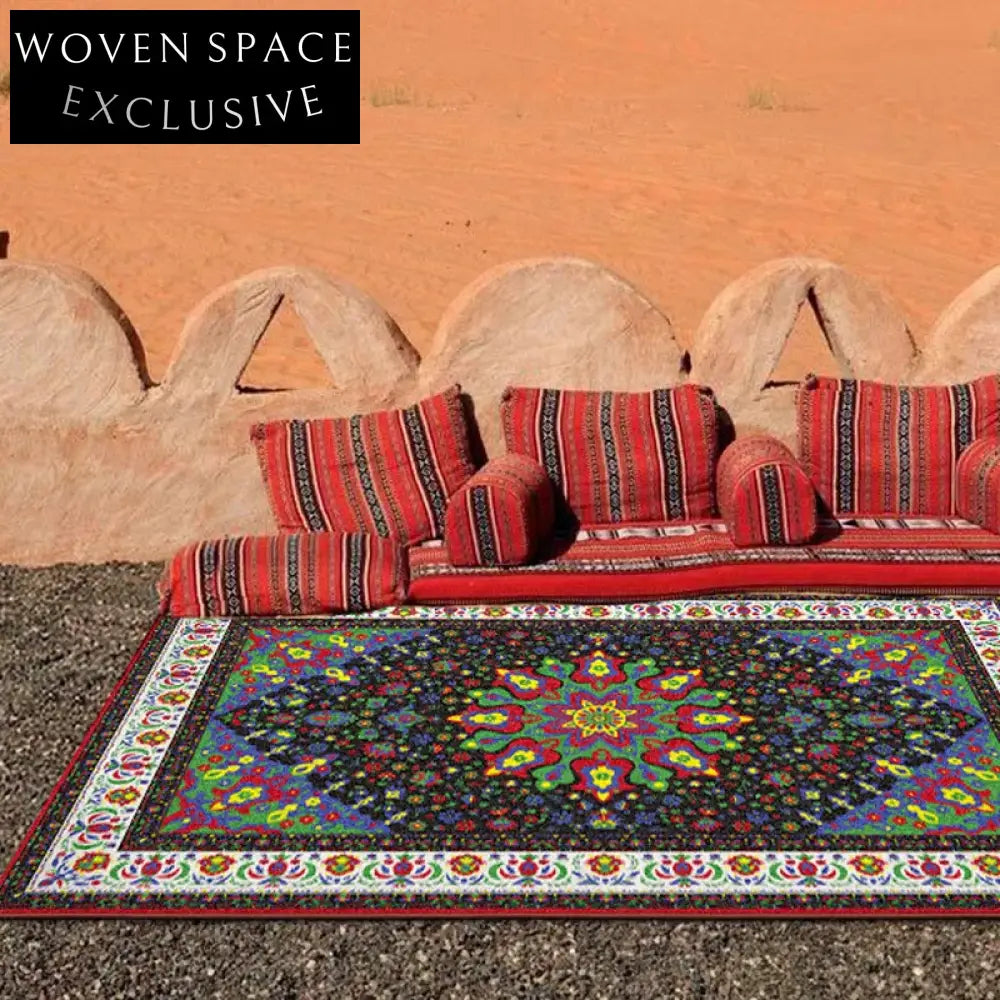 Luxurious Moroccan Tribal Abstract Polyester Durable Floor Rug for Modern Homes