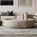 Luxurious Natural Marble Round Travertine Coffee Table for Modern Living Room