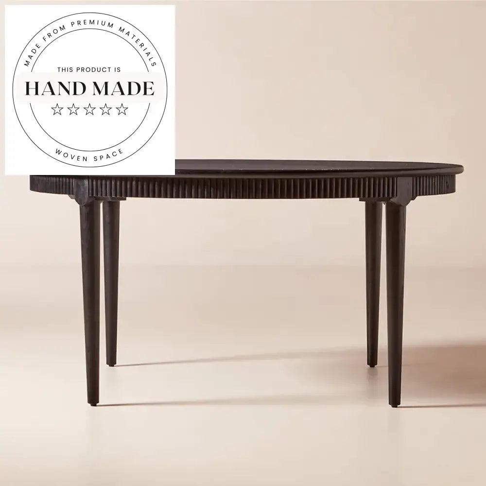 Luxurious Natural Oak Solid Wood 6-Seater Carved Outdoor Dining Table