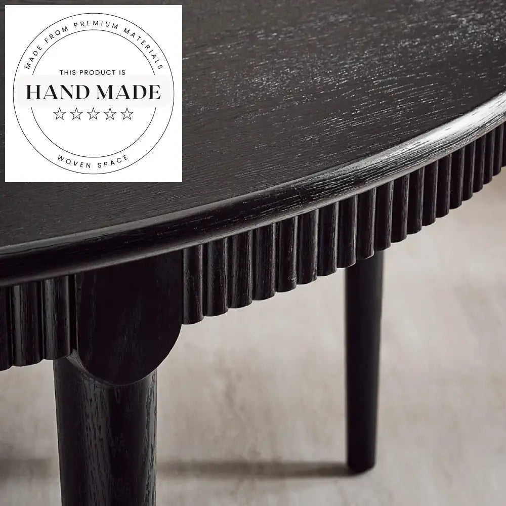 Luxurious Natural Oak Solid Wood 6-Seater Carved Outdoor Dining Table