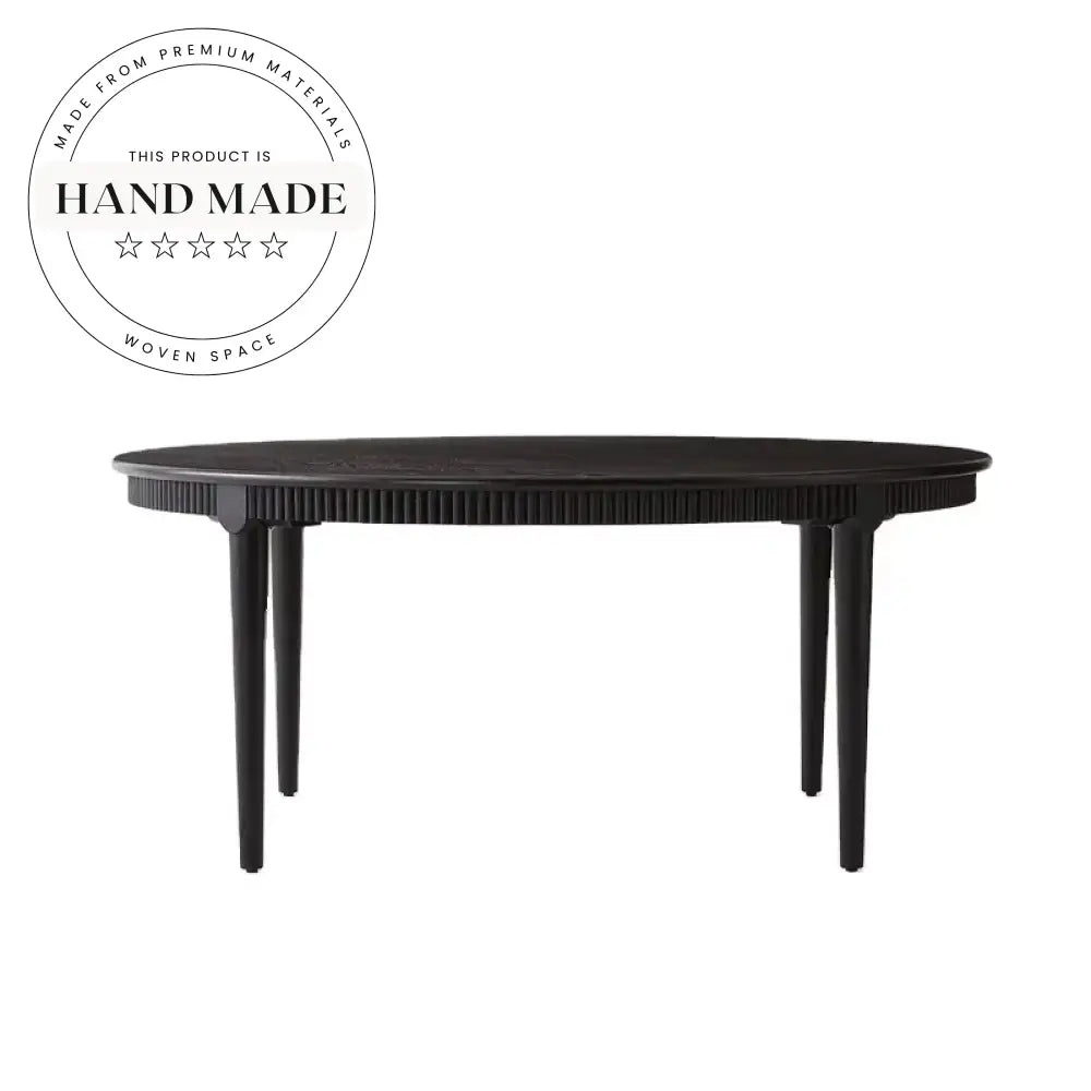 Luxurious Natural Oak Solid Wood 6-Seater Carved Outdoor Dining Table