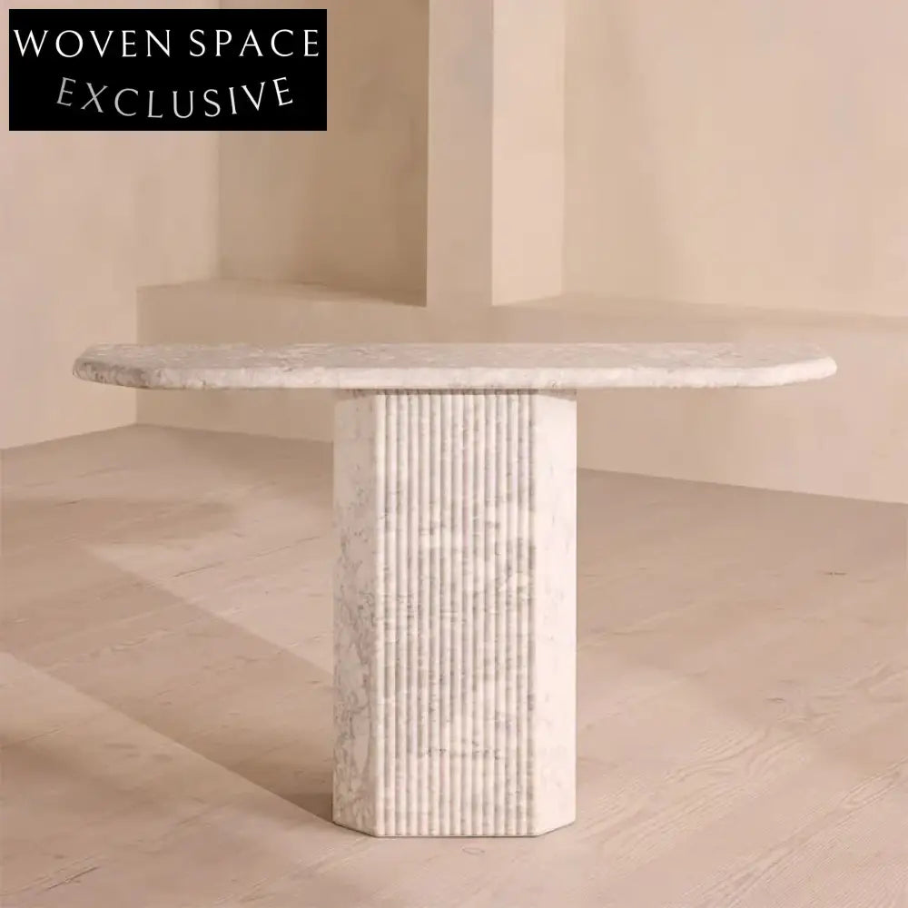 Luxurious Natural Travertine Stone Console Table for Modern Living Room Entryway