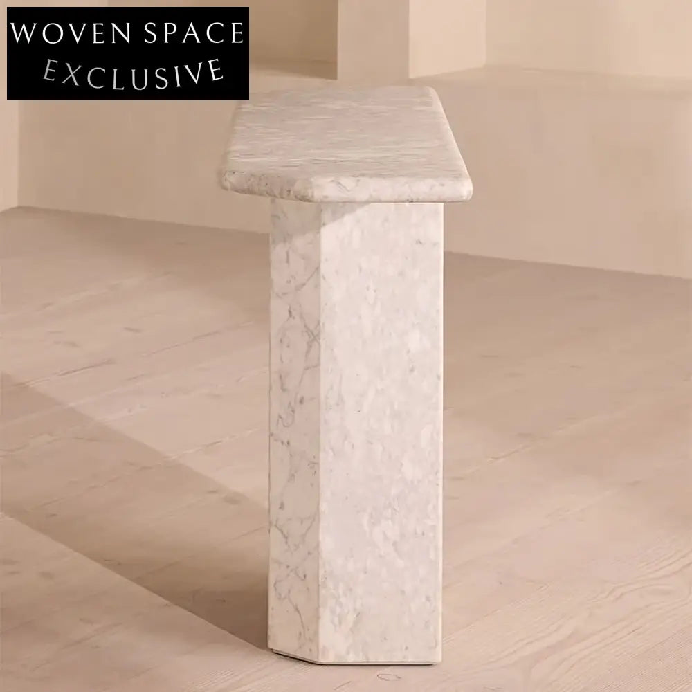 Luxurious Natural Travertine Stone Console Table for Modern Living Room Entryway
