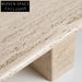 Luxurious Natural Travertine Wooden Frame Square Marble Coffee Table for Modern Spaces