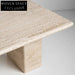 Luxurious Natural Travertine Wooden Frame Square Marble Coffee Table for Modern Spaces