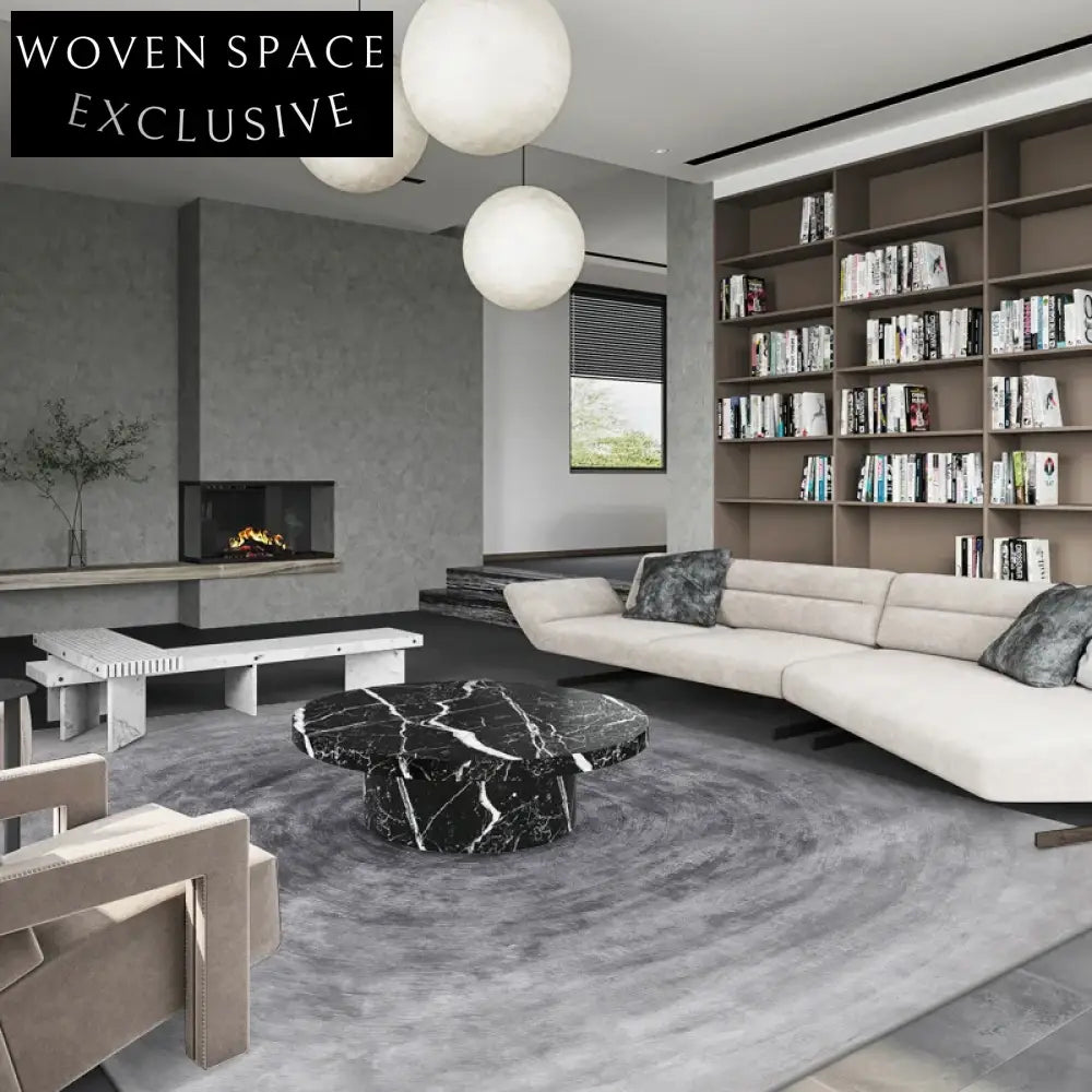 Luxurious Nordic Bamboo Fiber Area Rug – Modern Minimalist Living Room Carpet