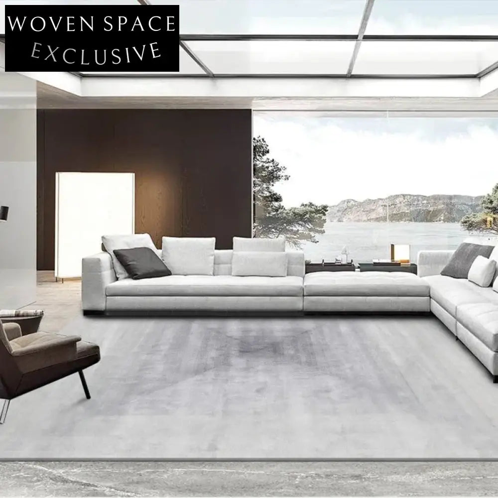 Luxurious Nordic Bamboo Fiber Area Rug – Modern Minimalist Living Room Carpet
