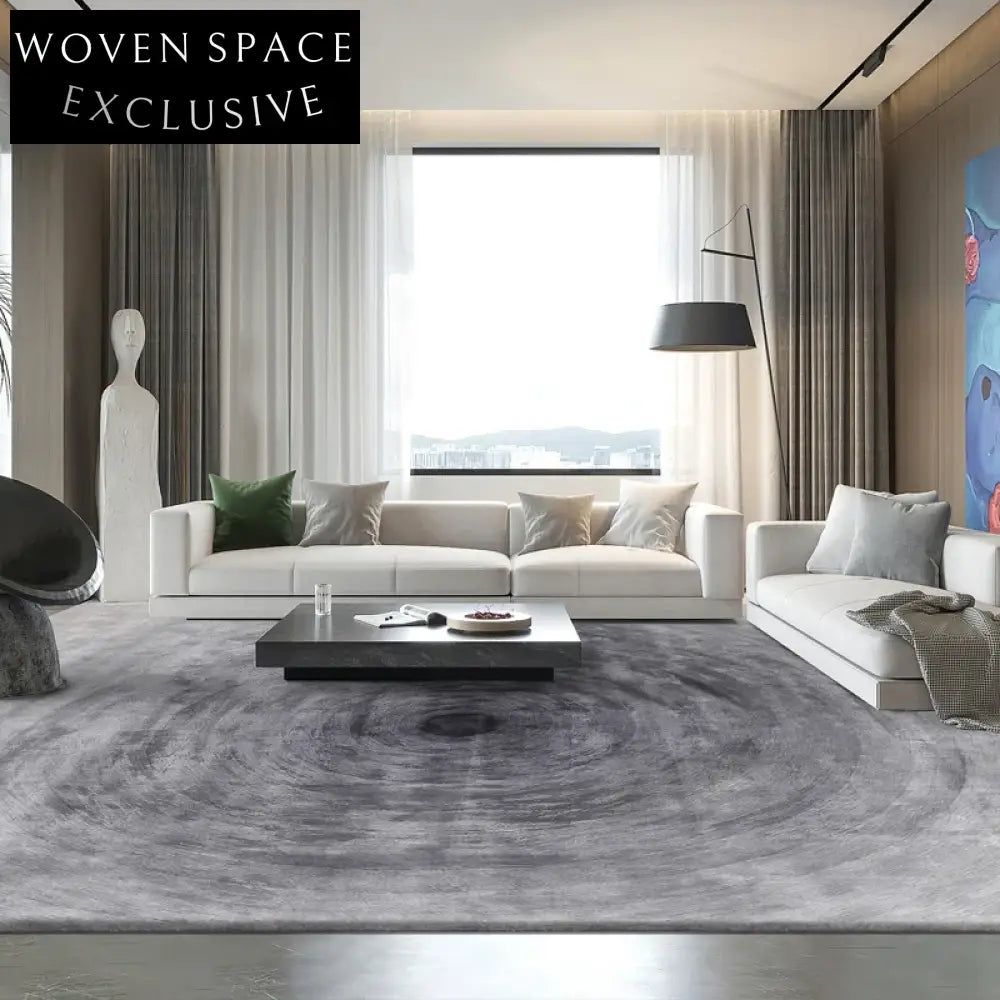 Luxurious Nordic Bamboo Fiber Area Rug – Modern Minimalist Living Room Carpet