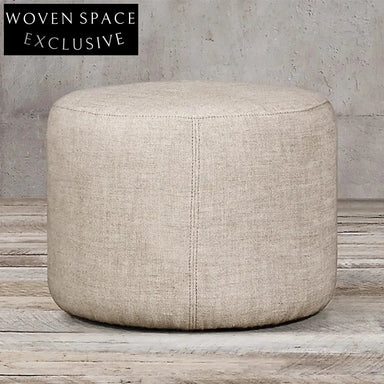 Luxurious Nordic Boucle Fabric Round Ottoman Chair Modern Living Room Accent Stool
